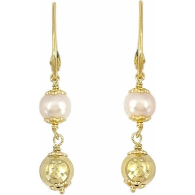 INFINITYSILVER Luxusní pozlacené náušnice s perlami lesk SE251095