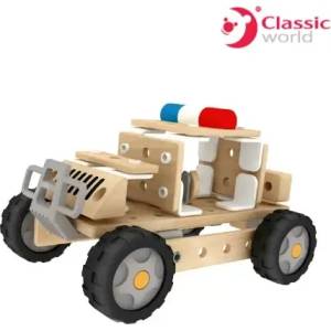 Classic World Дървен конструктор - Полицейски автомобил - Classic World
