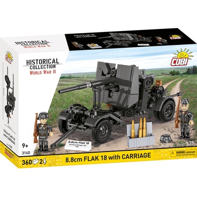 COBI 3140 World War II 1:35 Nemecké protilietadlové delo 8.8 cm Flak 18 s lafetou