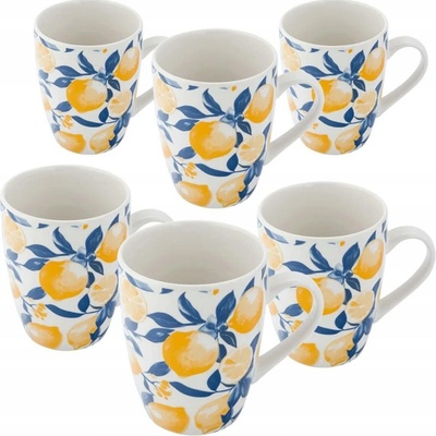 Design Sada 6 hrnků Citrony hrnky na kávu čaj Altom Sorrento 320 ml