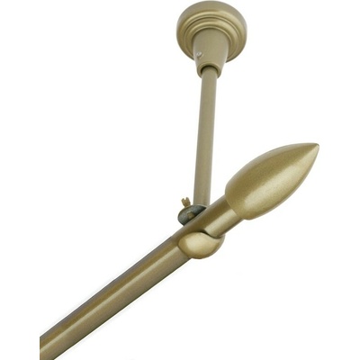 OK-GarnýžeCZ Garnýž kovová jednořadá 16mm Špice zlatá antik 460 cm do stropu / na tunýlek - bez kroužků