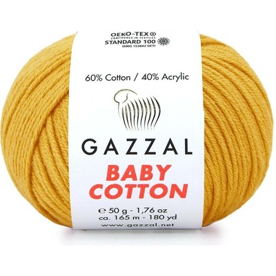 Gazzal Příze Baby cotton 3447 hořčicová