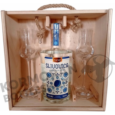 Marsen Slivovica 42% 0,5 l (dárčekové balenie 2 poháre)
