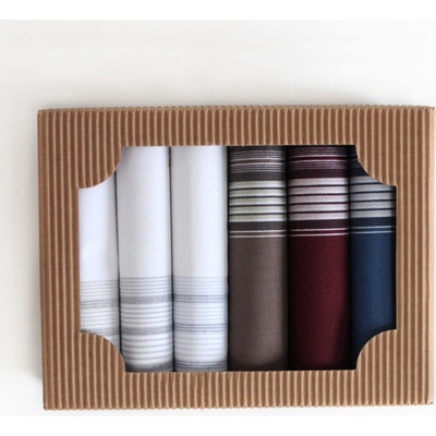 ETEX Pánské látkové kapesníky v dárkové krabičce M2 - 6 kusů