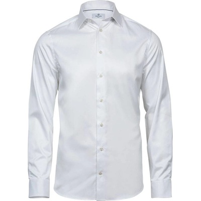 Tee Jays luxusná keprová košeľa slim fit s dl. rukávom 4021 biela