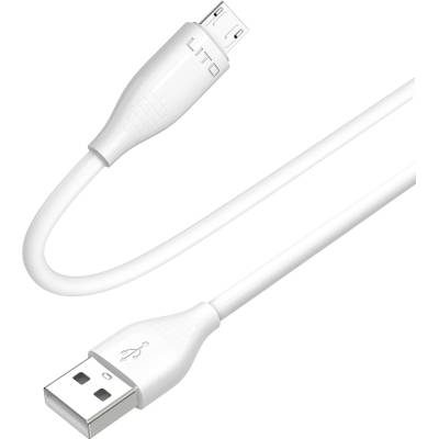 Lito Кабел за данни с USB конектори, Micro-USB 60W, 1m - Lito (LD03) - Бял