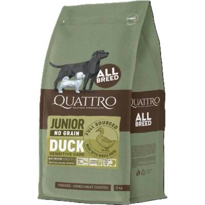 Quattro Junior AB bez obilovin s Kachnou 3 kg