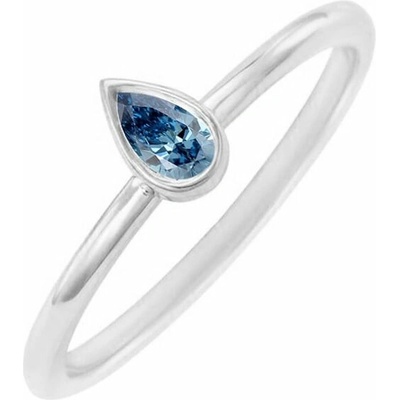 Eppi Minimalistický prsteň s certifikovaným fancy blue lab grown diamantom Moyer RE45205
