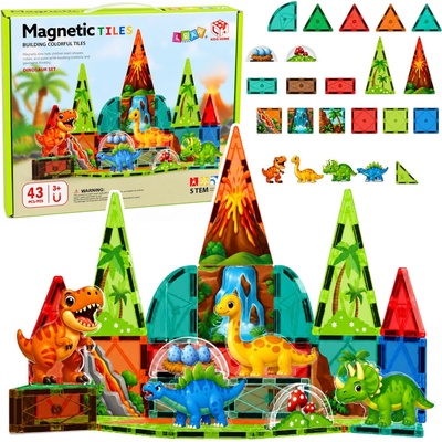 Mamido Magnetická stavebnica Dinosaury 43 dielikov
