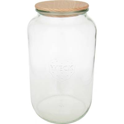 WECK Rundrandglas 3l mit Holz- deckel