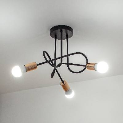 LED плафон OXFORD 3xE27/15W/230V, черен (HE0568)