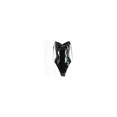Bdsm-Bondage-Shop Sexy PVC lack korzetové body s kosticemi 2163 Černá