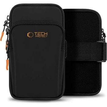 Tech-Protect Универсален спортен калъф Tech-Protect M7 с лента за ръка - черен и оранжев (5906302331772)