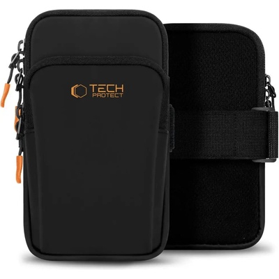 Tech-Protect Универсален спортен калъф Tech-Protect M7 с лента за ръка - черен и оранжев (5906302331772)