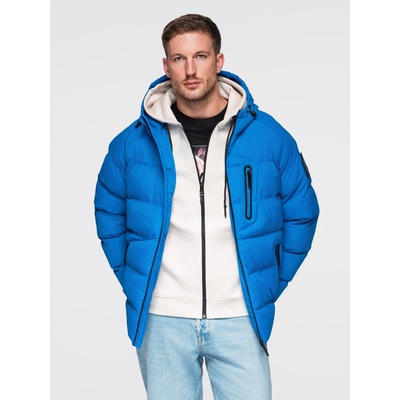 Ombre Clothing Мъжко затеплено прошивано яке с реглан ръкави - синьо V2 OM-JAHP-0302 Ombre Clothing Ombre Clothing | Sin | МЪЖЕ | XL