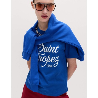 Marks & Spencer Раирана тениска от чист памук, ежедневен крой Marks & Spencer синя Marks & Spencer | Sin | ЖЕНИ | 8