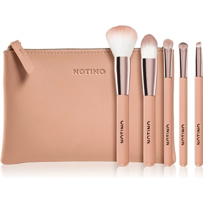 Notino Pastel Collection Travel brush set with pouch cestovná sada štetcov s taštičkou