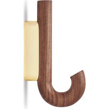 Gejst Стенна закачалка 13, 3 см, месинг, орехово дърво (10246)