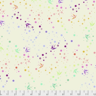 Bavlněná látka vlaštovky smetanová | Tula Pink – Fairy Dust – Cotton Candy