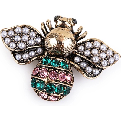 Stoklasa brož s broušenými kamínky včela 2 zlatá