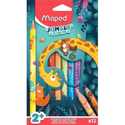 Maped Pastelky Jumbo Jungle Fever trojhranné 863700 12 ks