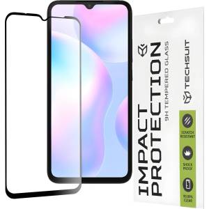 Techsuit защитно пълно покриващо стъкло 111D за Xiaomi Redmi 9/Redmi 9A/Redmi 9AT/Redmi 9C/Redmi 10A - Черен KP36618
