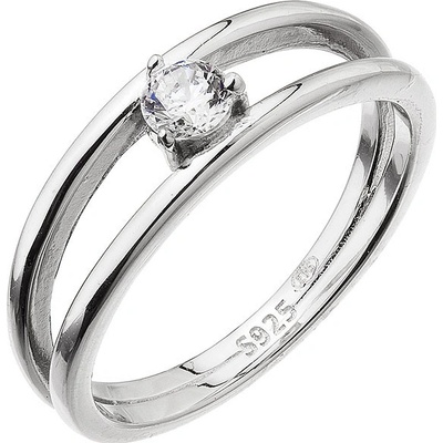Evolution Group Stříbrný prsten s jedním zirkonem 15017.1