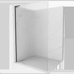Mexen Kioto L стена за душ Walk-in 100 x 200 см, райе, черно - 800-100-103-70-09 (800-100-103-70-09)