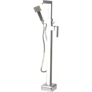 Inter Ceramic Стоящ смесител за вана ICL 8215C, месинг, хром, подово захранване, с шлаух и слушалка, 103.8x22.5см (8215C)