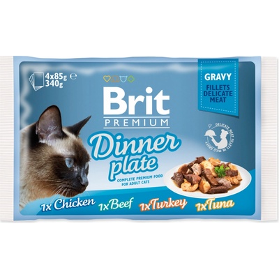 Brit Premium Cat D Fillets in Gravy Dinner Plate 340 g