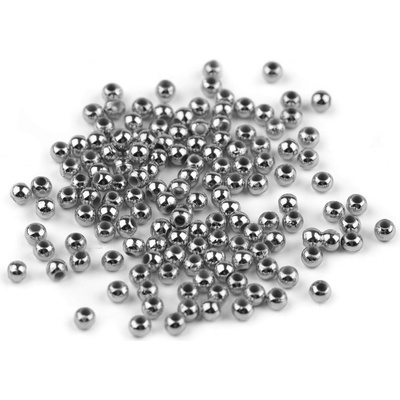 Prima-obchod Plastové voskové korálky / perly Glance Metalic Ø4 mm, barva 1 platina