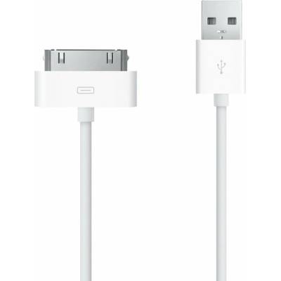 Synchronizačný a nabíjací kábel s 30pin konektorom pre Apple iPhone / iPad / iPod - biely - 1m (100187)
