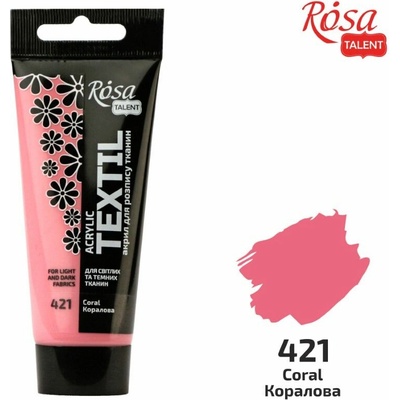 Rosa Talent farba na textil 60ml akryl + textil + akvarel Coral