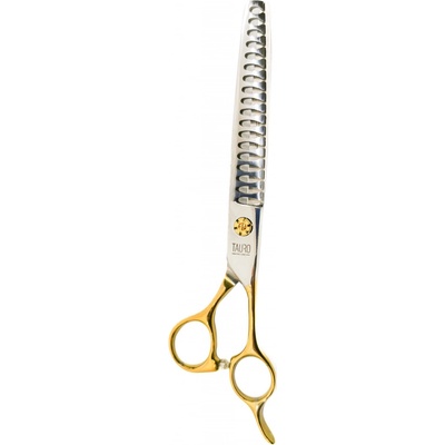 Tauro Pro Line Nůžky Janita Plunge modelovací zlaté 18 zubů 18 cm