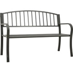 vidaXL Градинска пейка, сива, 120 см, стомана (319581)
