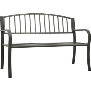 vidaXL Градинска пейка, сива, 120 см, стомана (319581)