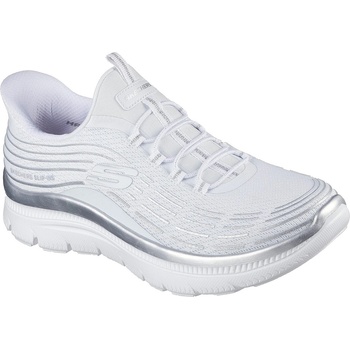 Skechers Маратонки Skechers Women's Mesh Bungee Glitter Print Slip On Trainers - White/Silver