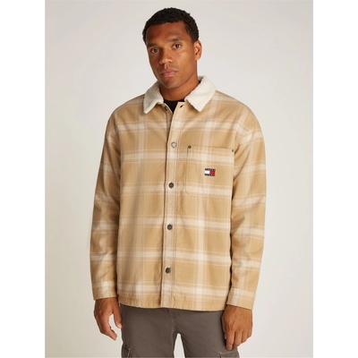 Tommy Jeans Men's Check Teddy Overshirt - Relic Tan