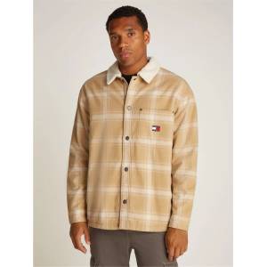 Tommy Jeans Men's Check Teddy Overshirt - Relic Tan