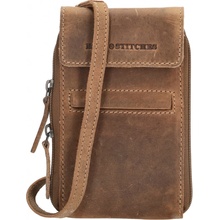 Hide & Stitches Idaho dámska kožená crossbody taška na mobil hnedá