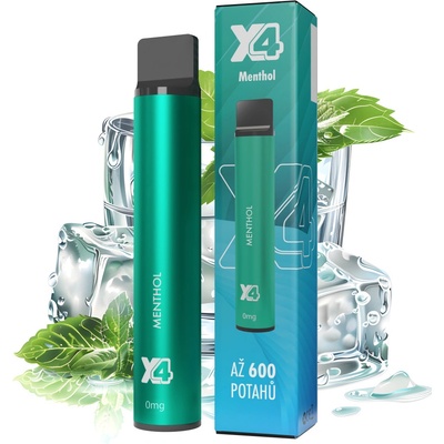 X4 Bar Zero Mentol 0 mg 600 potáhnutí – Zboží Dáma