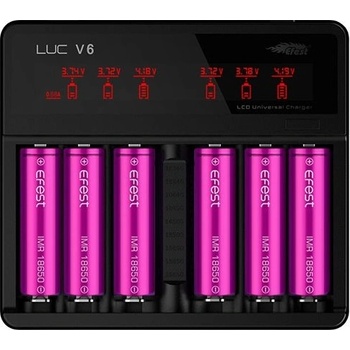 Efest Nabijačka LUC V6 LCD - 6 slotov