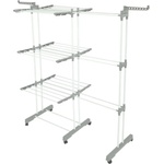 Kinghoff Сушилник за дрехи Kinghoff KH 2044, 30 м, До 30 кг, 3 нива, Колелца, Стомана, Бял/сив (KH 2044)