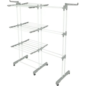 Kinghoff Сушилник за дрехи Kinghoff KH 2044, 30 м, До 30 кг, 3 нива, Колелца, Стомана, Бял/сив (KH 2044)