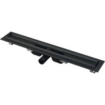 Alcadrain - Душ канал 75 см, с ръб за перфорирана решетка, матово черно APZ101BLACK-750 (APZ101BLACK-750)