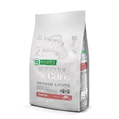 Superior Care White Dogs Grain Free Starter Salmon - суха храна за кученца с бяла козина - 1, 5 кг (4771317456694)