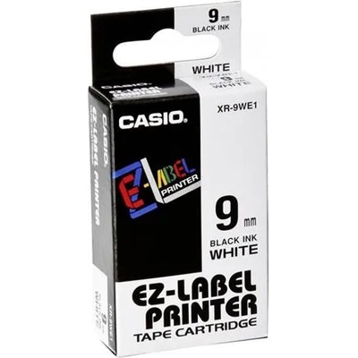 Casio Лента за машини за надписване, 9 mm x 8 m, CASIO, бяло-черна XR 9 WE1 (XR 9 WE1)