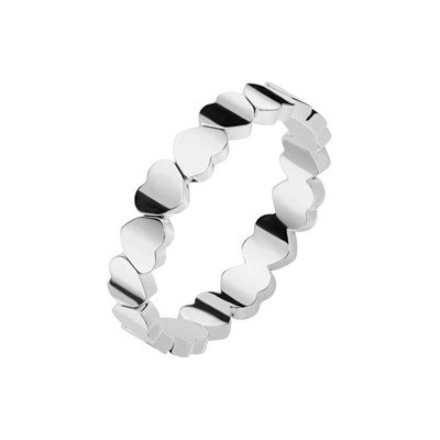 Šperky4U Ocelový prsten se srdíčky OPR1949