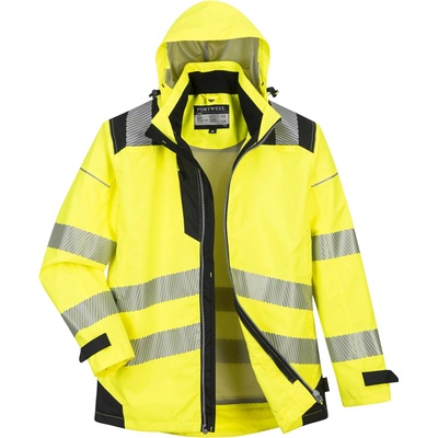 Portwest HI-VIS PW365 / Светлоотразително водоустойчиво яке 3 в 1 - Hv Жълто/Черно M (PW365YBRM)