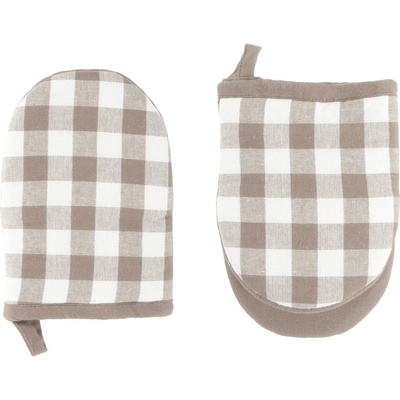 Tiseco Home Studio Памучни кухненски ръкавици в комплект от 2 бр. Gingham - Tiseco Home Studio (9684TAUPE)